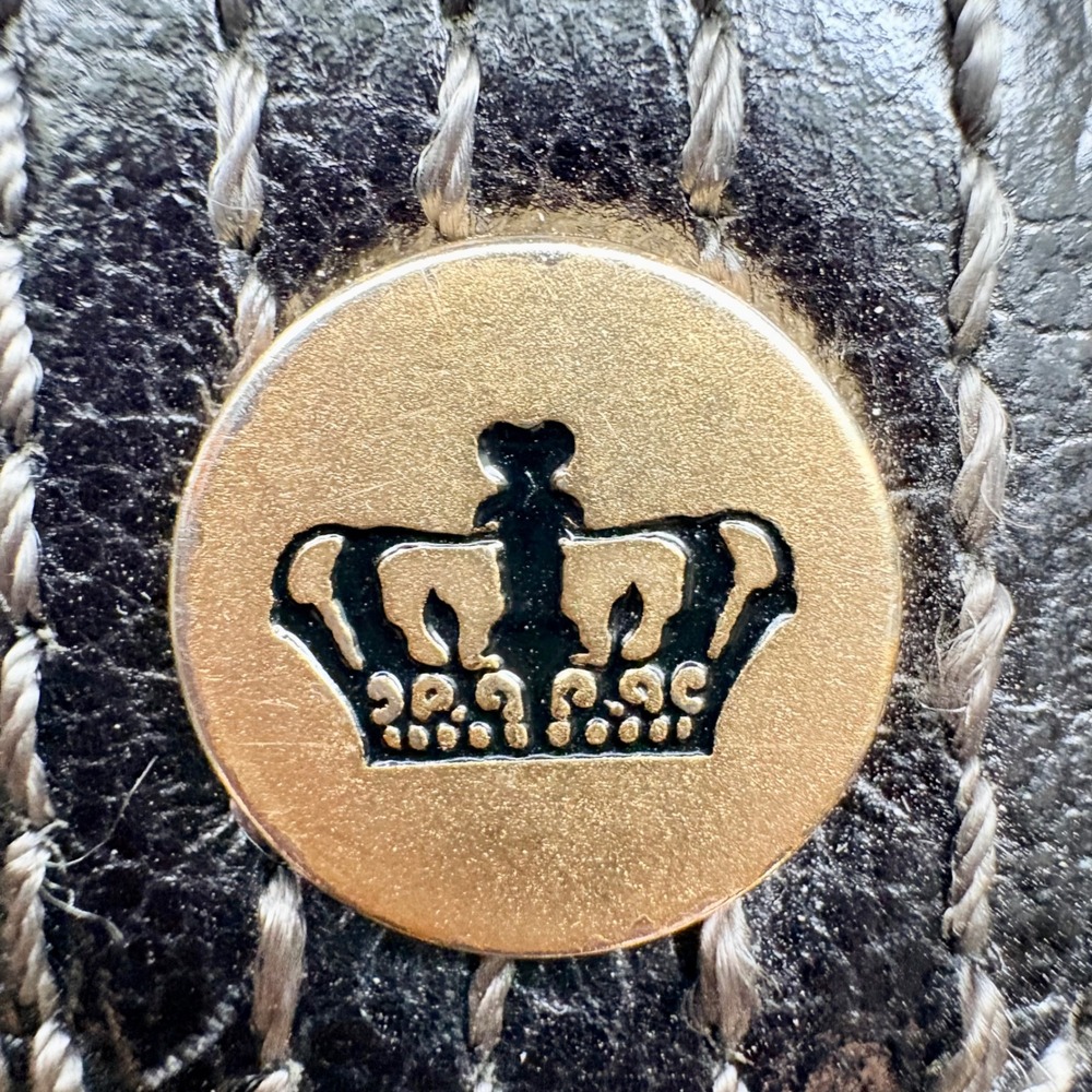 Y2K Juicy Couture Black Genuine Leather Pleated Hobo Shoulder Bag Gold Hardware - Picture 11 of 13